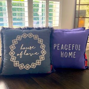 Set of 3 Peace Love World Decorative Pillows